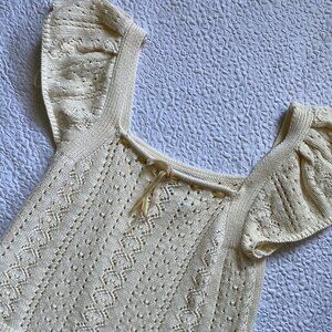 Beige Knit Sweater Crop Top